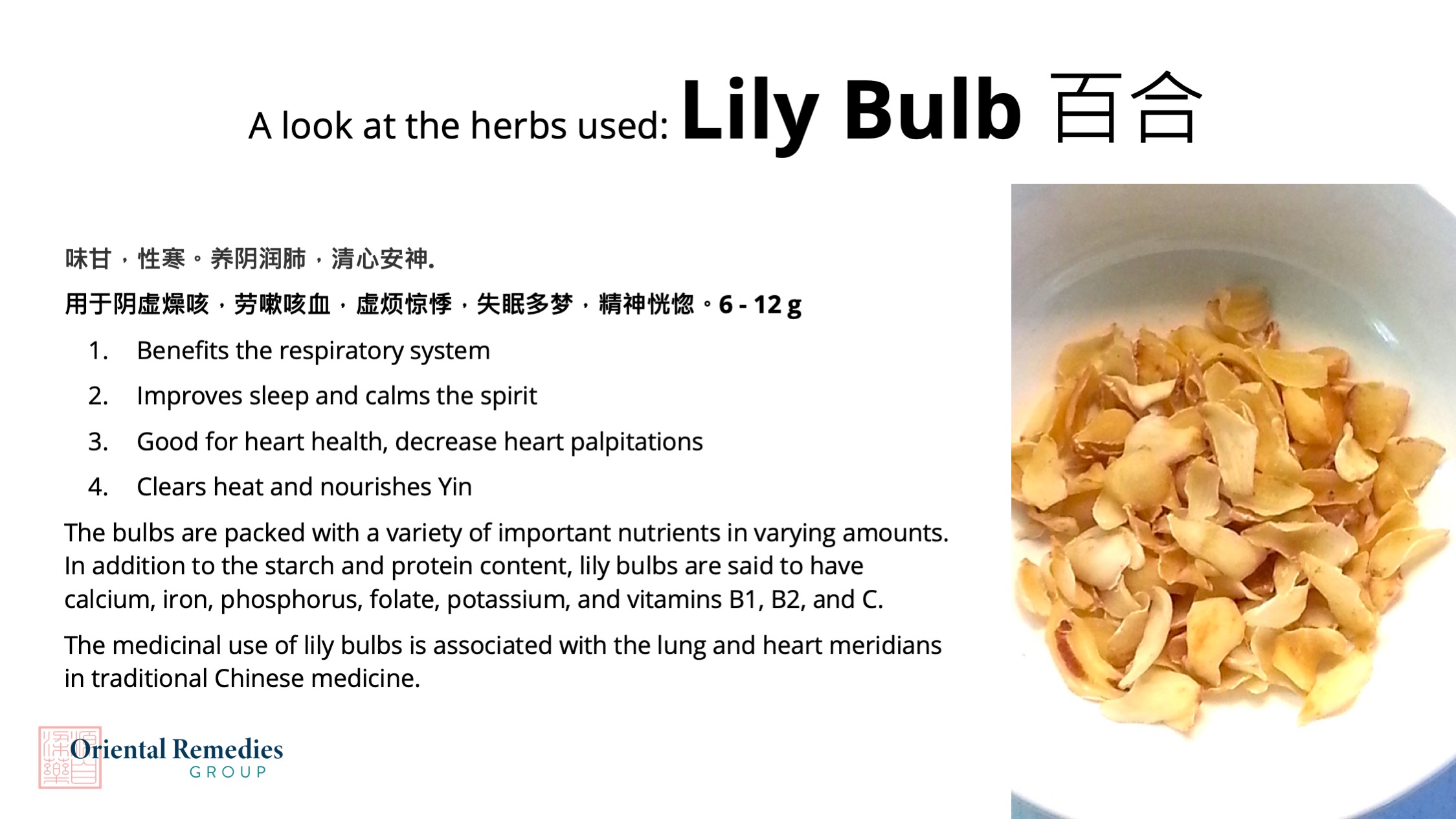 Health benefits of Lily Bulb in Five Colour Broccoli & Pumpkin Stir Fry | Oriental Remedies