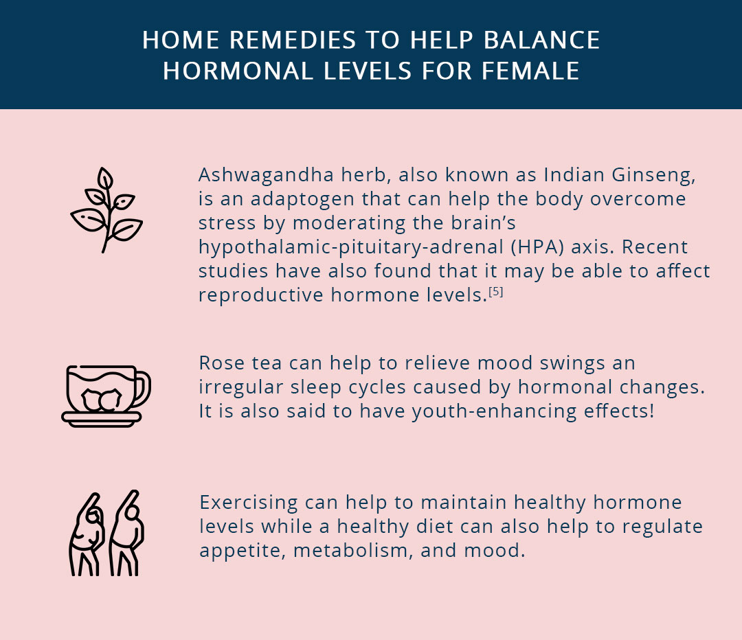 Home remedies to help balance hormonal levels for female